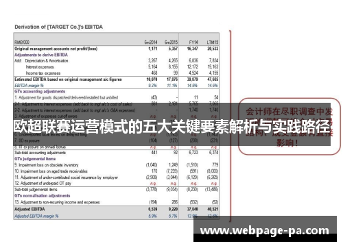 欧超联赛运营模式的五大关键要素解析与实践路径